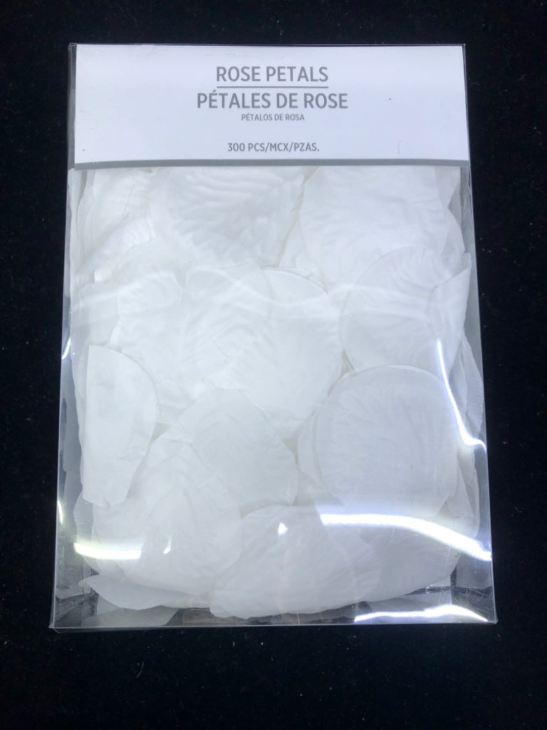 NIB FAUX WHITE ROSES PETALS.