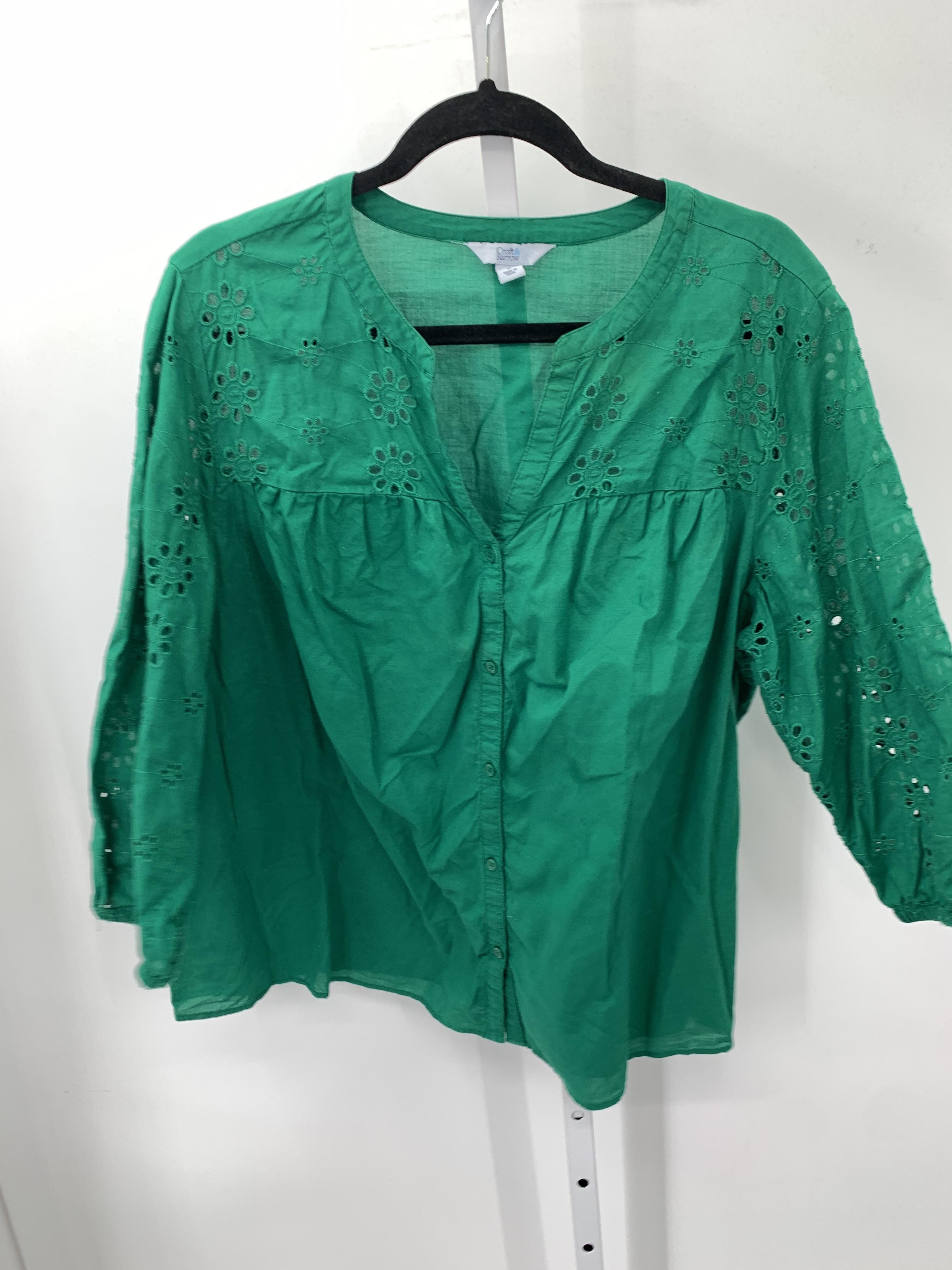 Croft & Barrow Size 1X Womens 3/4 Sleeve Shirt