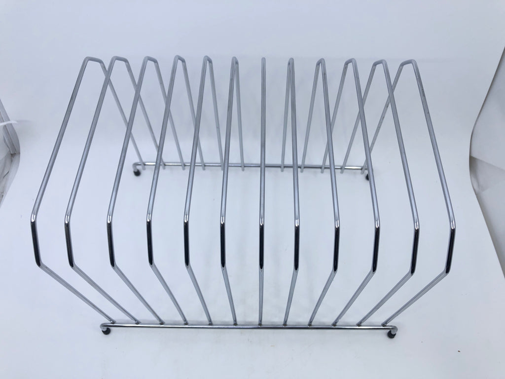 SILVER METAL FILE ORGANIZER.