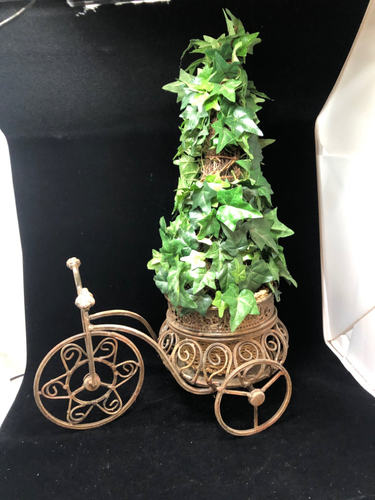 FAUX IVY TOPIARY TREE IN BICYCLE.