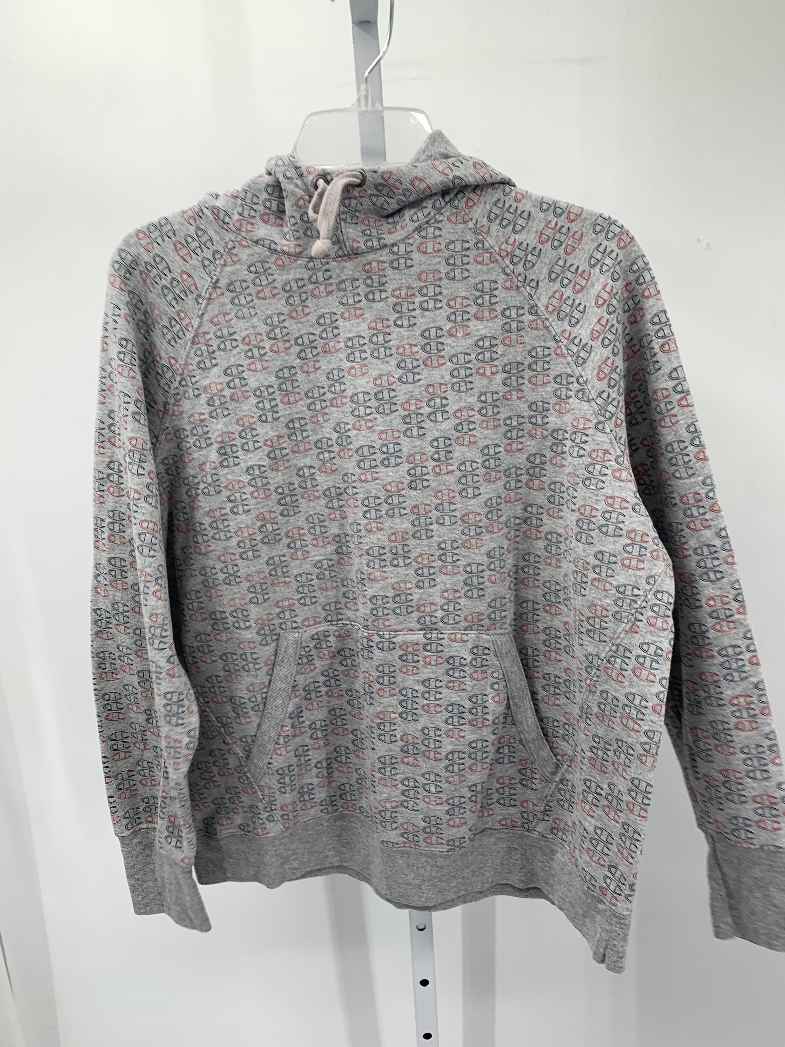 HOODED KNIT BLUE RED LOGO