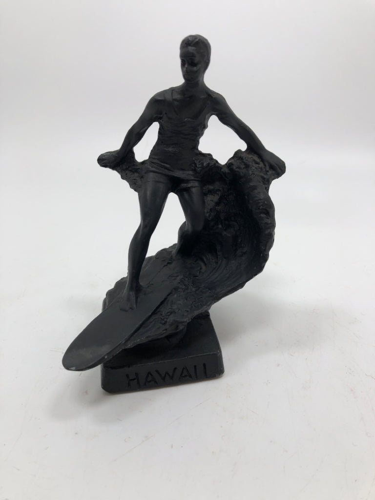 BLACK METAL HAWAII SURFER FIGURE.