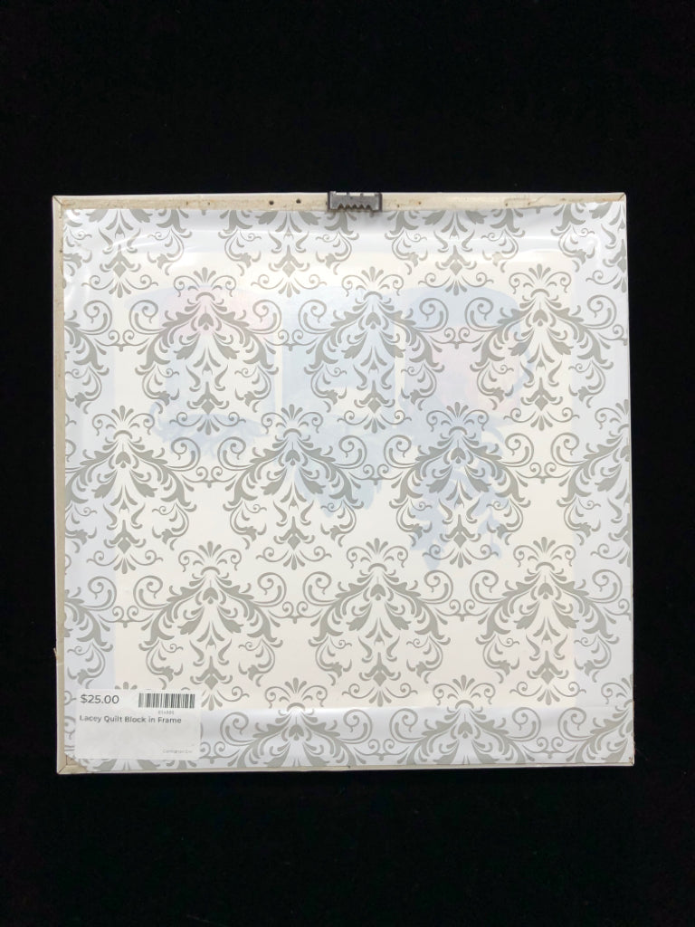 LACEY QUILT BLOCK IN FRAME.