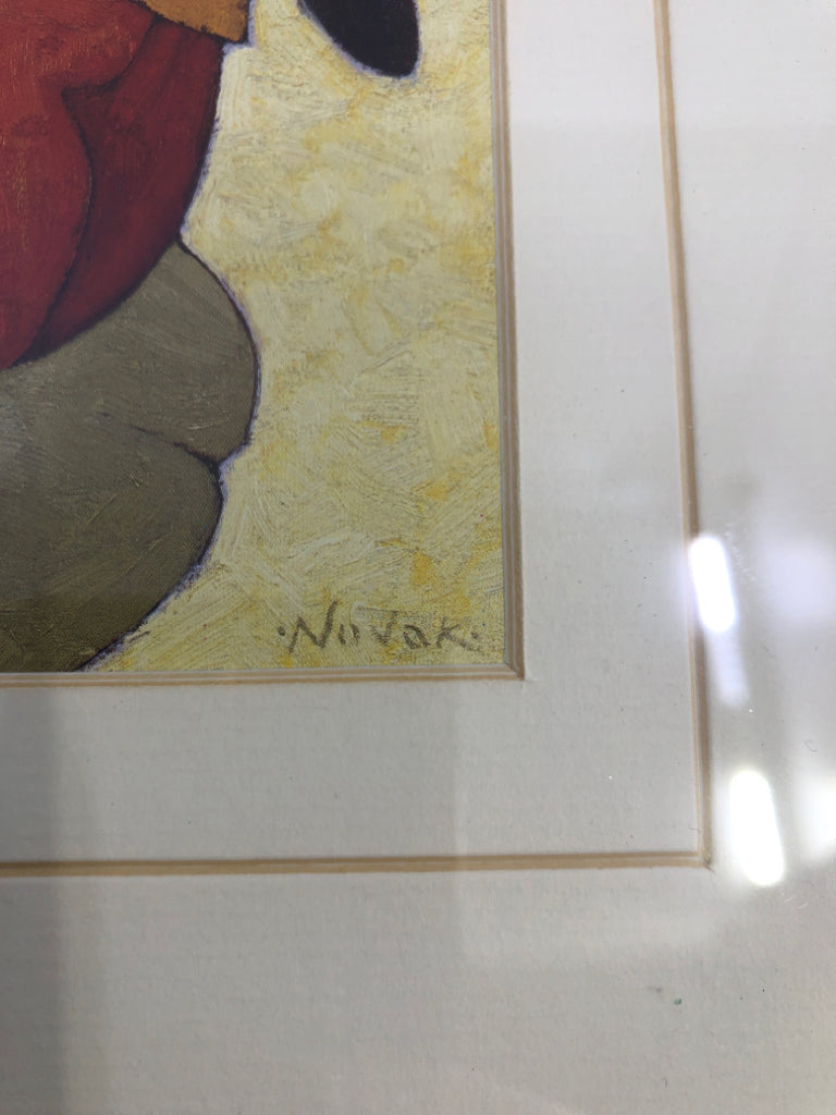 RED POPPY PRINT IN BLACK FRAME.