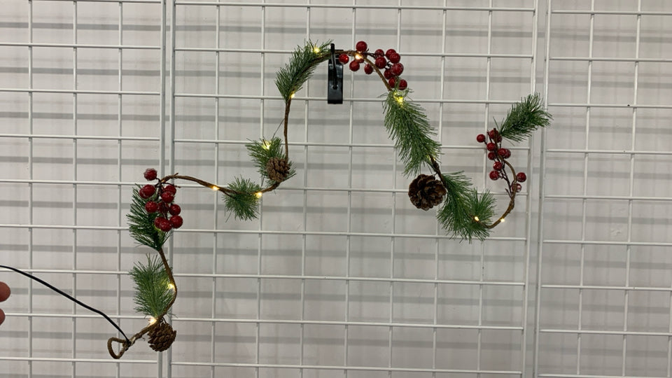 LED PINE BRANCHES W/PINECONES & BERRIES.