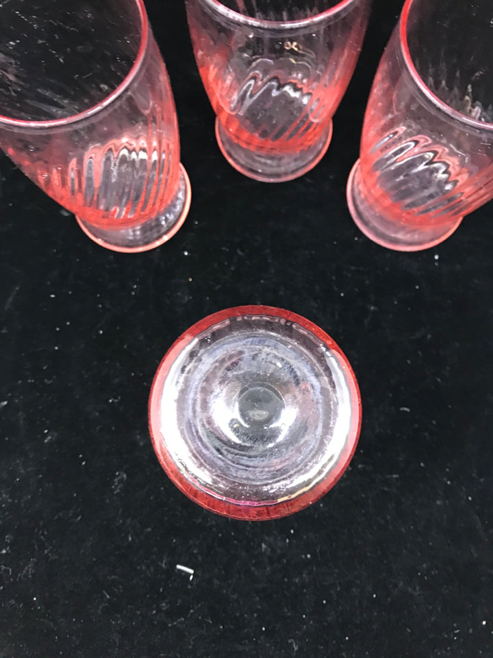 LIGHT PINK WATER GLASSES.