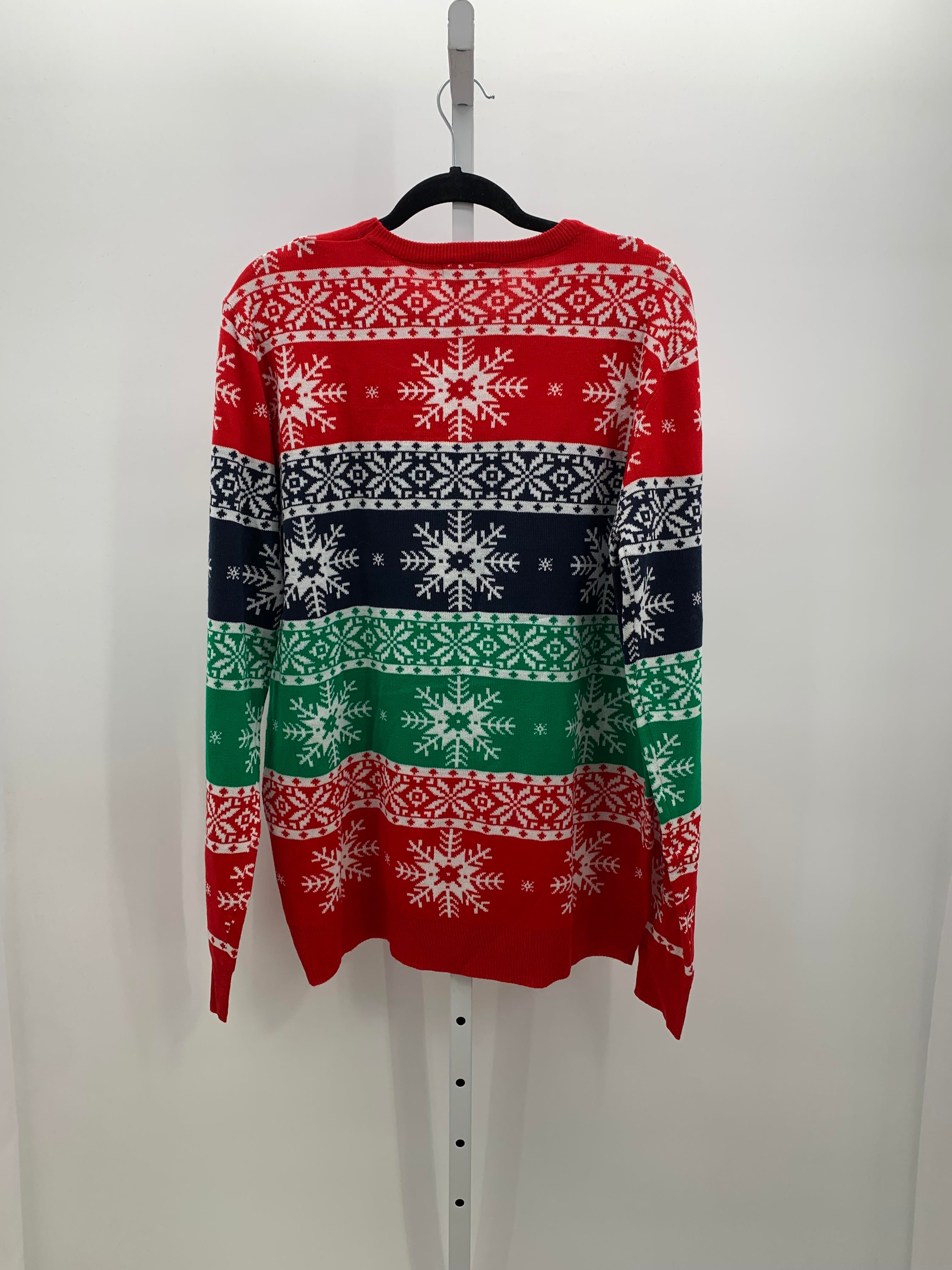 LONG SLV SWEATER SNOWFLAKE STRIPES.