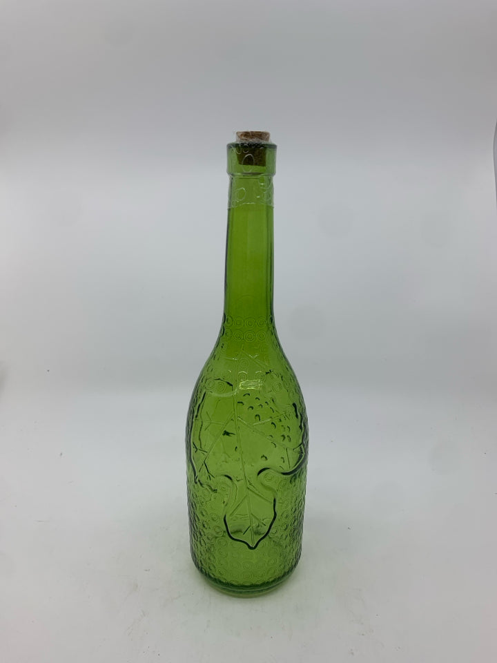 GREEN GLASS BOTTLE.