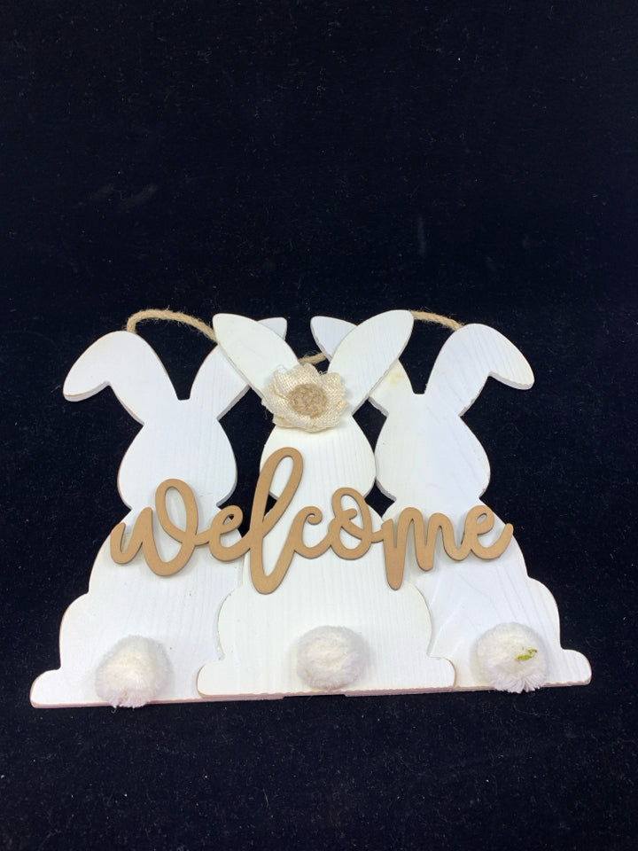 WELCOME BUNNY WALL HANGING.