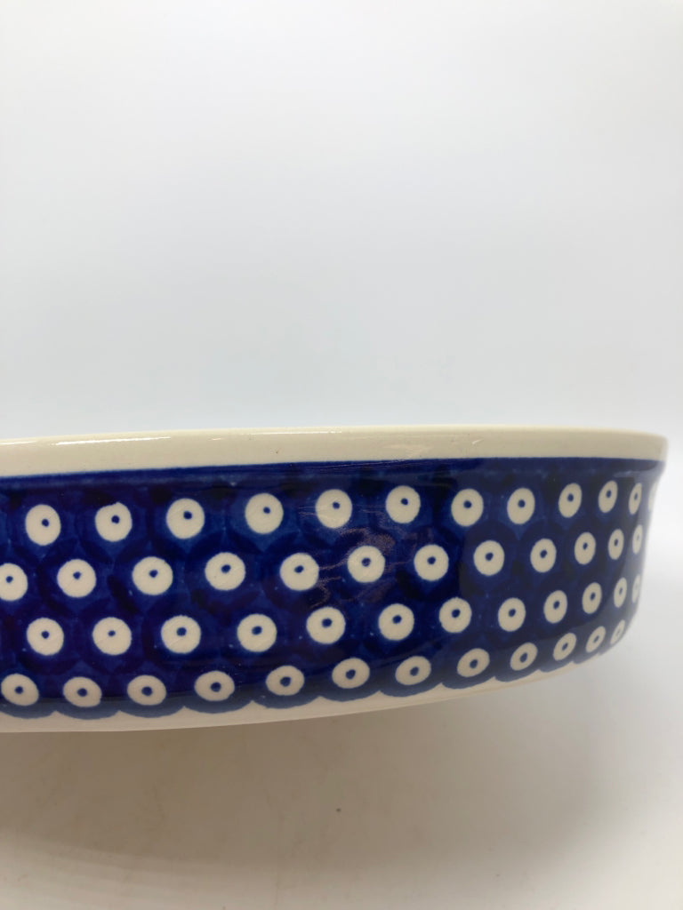 POLISH POTTERY OVAL BAKING DISH.