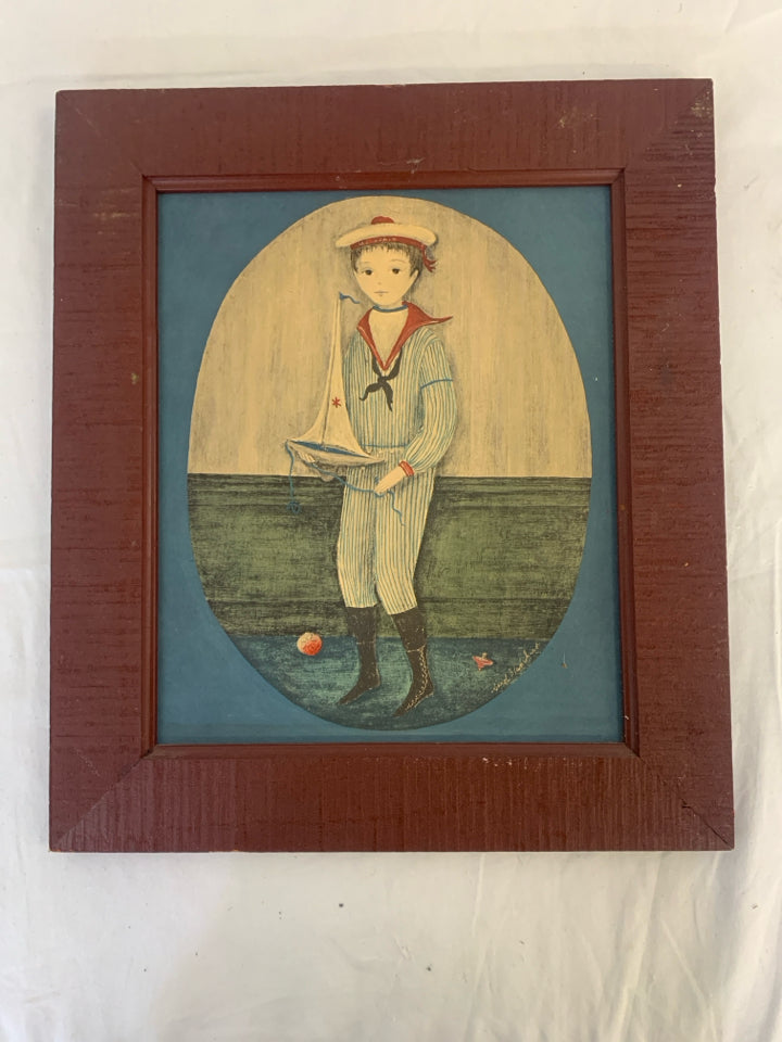 LITTLE BOY W/TOYS WALL HANGING.