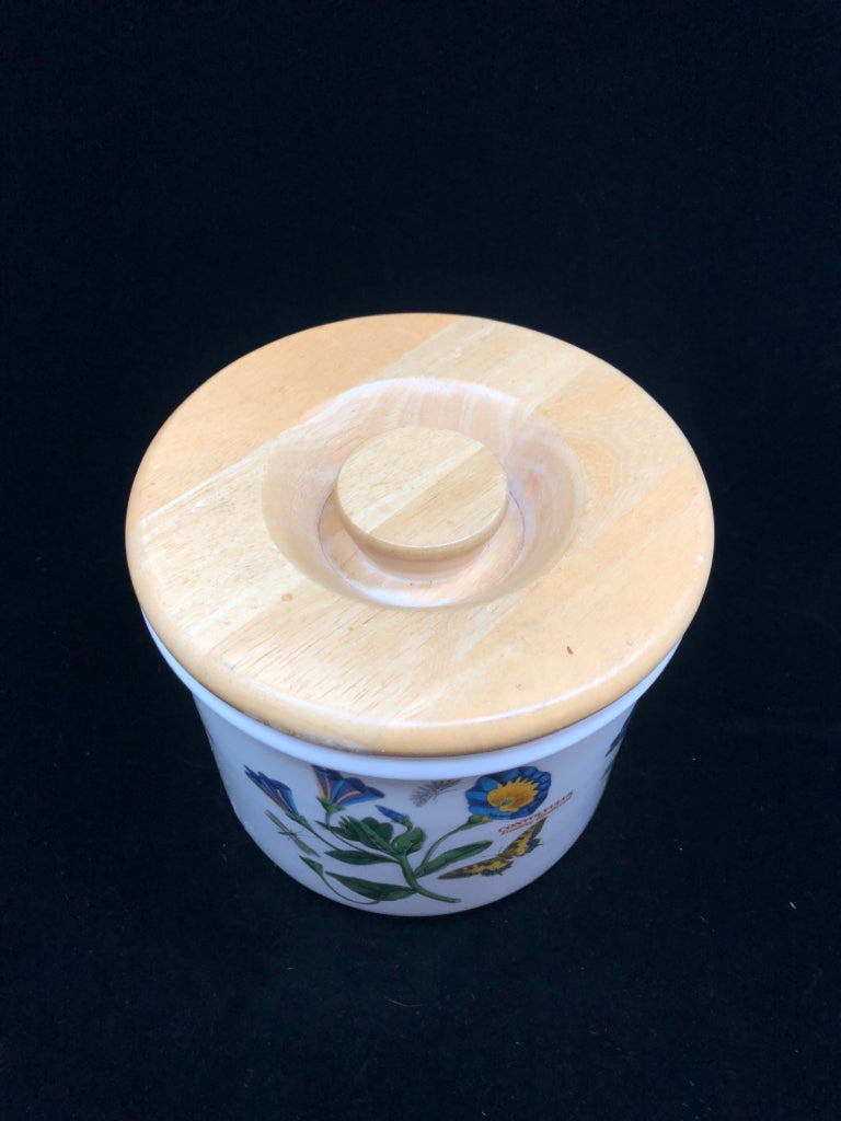 BOTANIC GARDEN CANISTER W/WOOD LID.