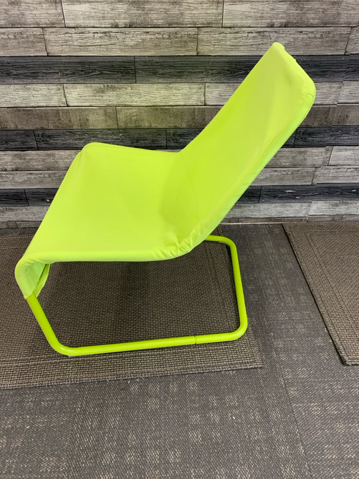 NEON GREEN LOCKSTA CHAIR W/COVER.