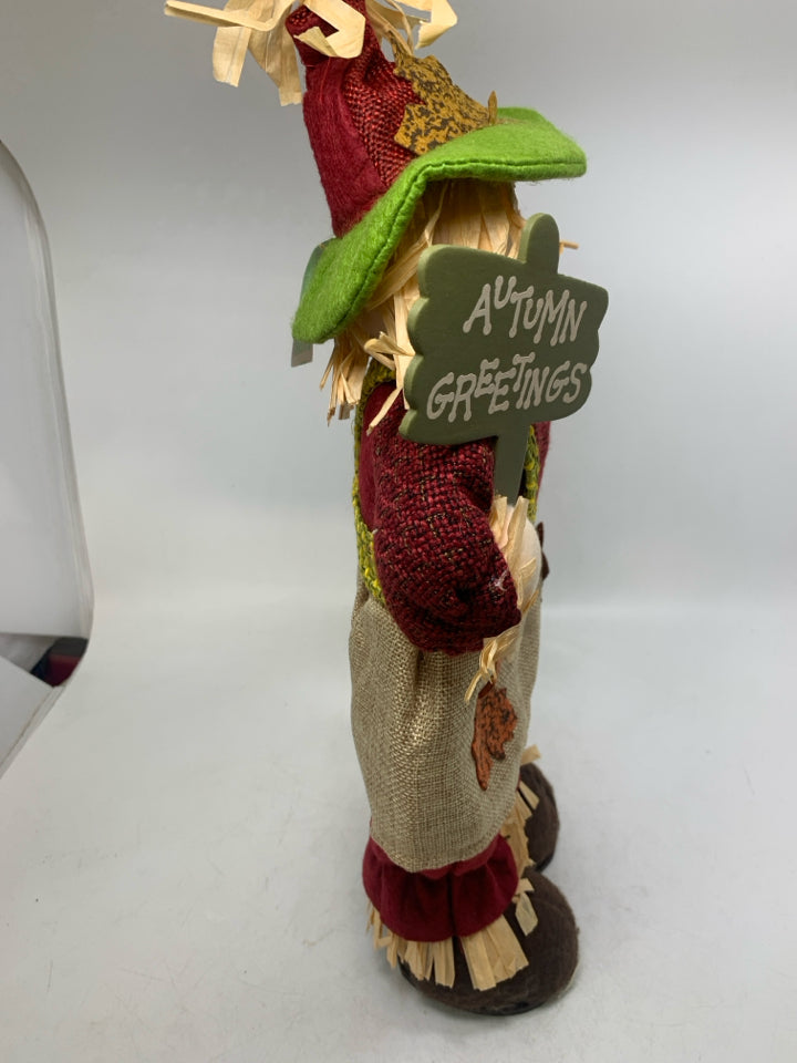 PLUSH SCARECROW GIRL AUTUMN GREETINGS.