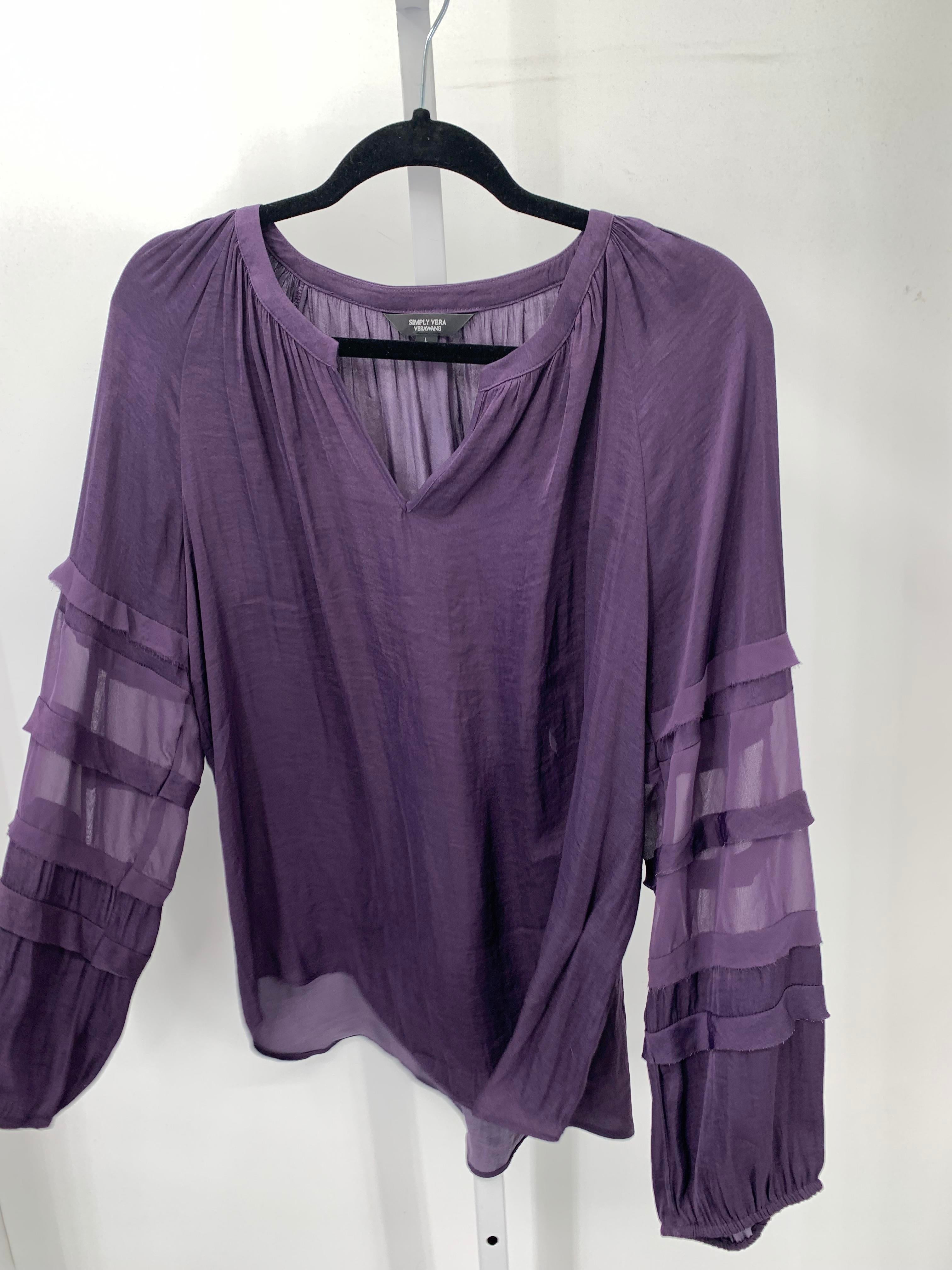 Vera Wang Size Large Misses Long Sleeve Shirt