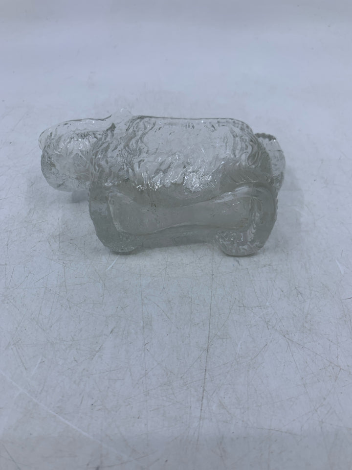 GLASS SCOTTIE DOG TRINKET DISH.