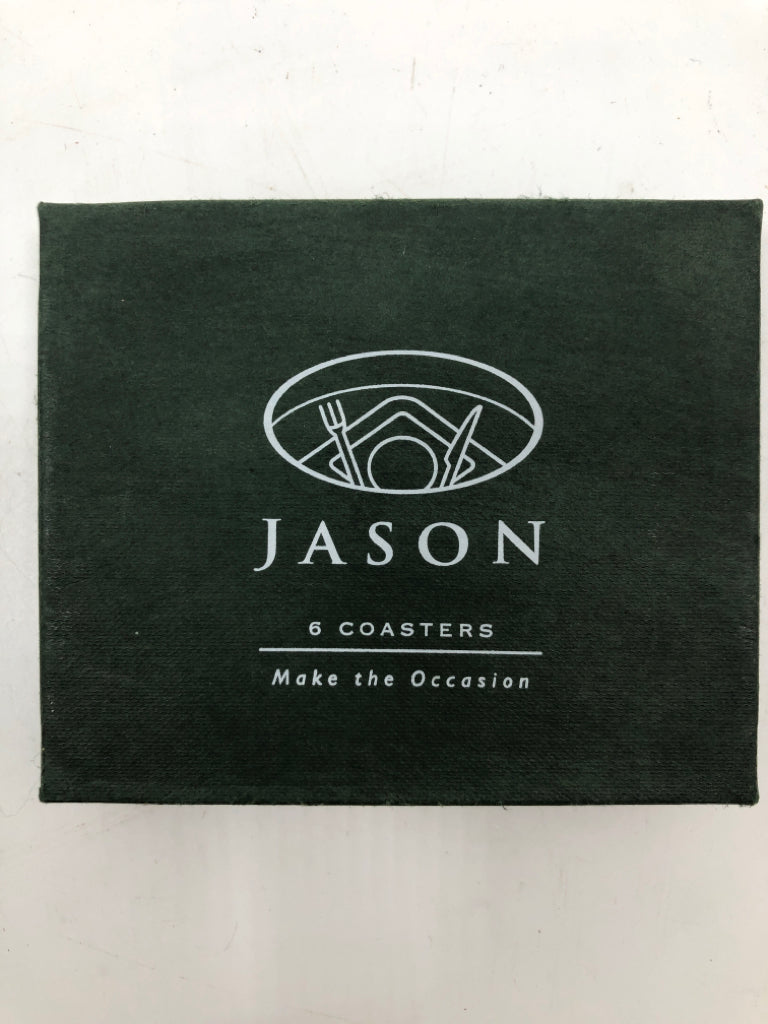 6 JASON BIRD COASTERS IN BOX.