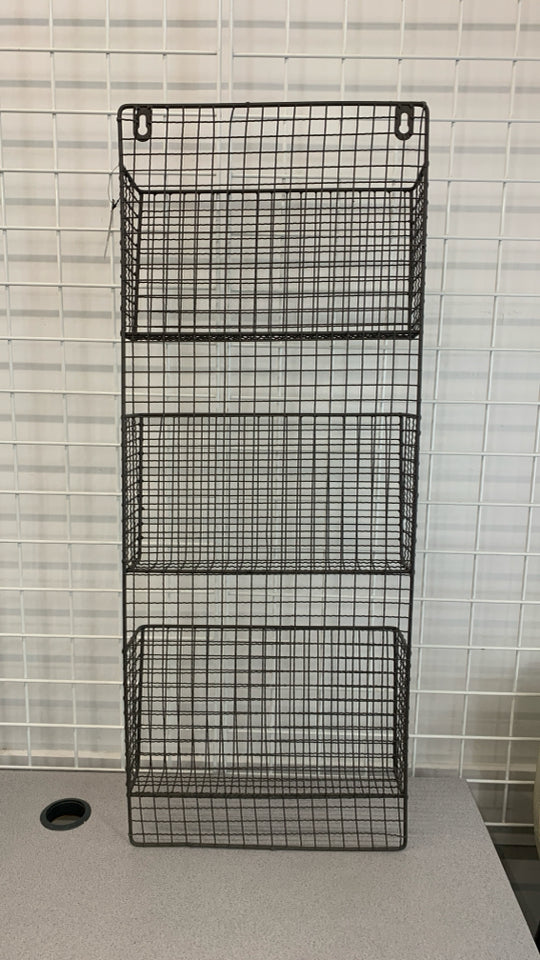 NWT KENTON GREY 3 TIER METAL WALL FILE HOLDER.