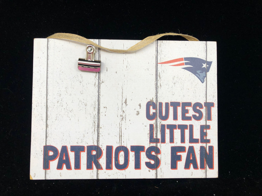 "CUTEST LITTLE PATRIOTS FAN" WOOD PICTURE FRAME.