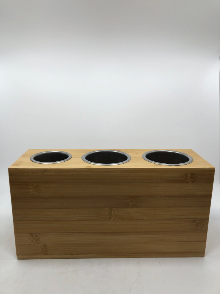 BAMBOO HAIR TOOL ORGANIZER.