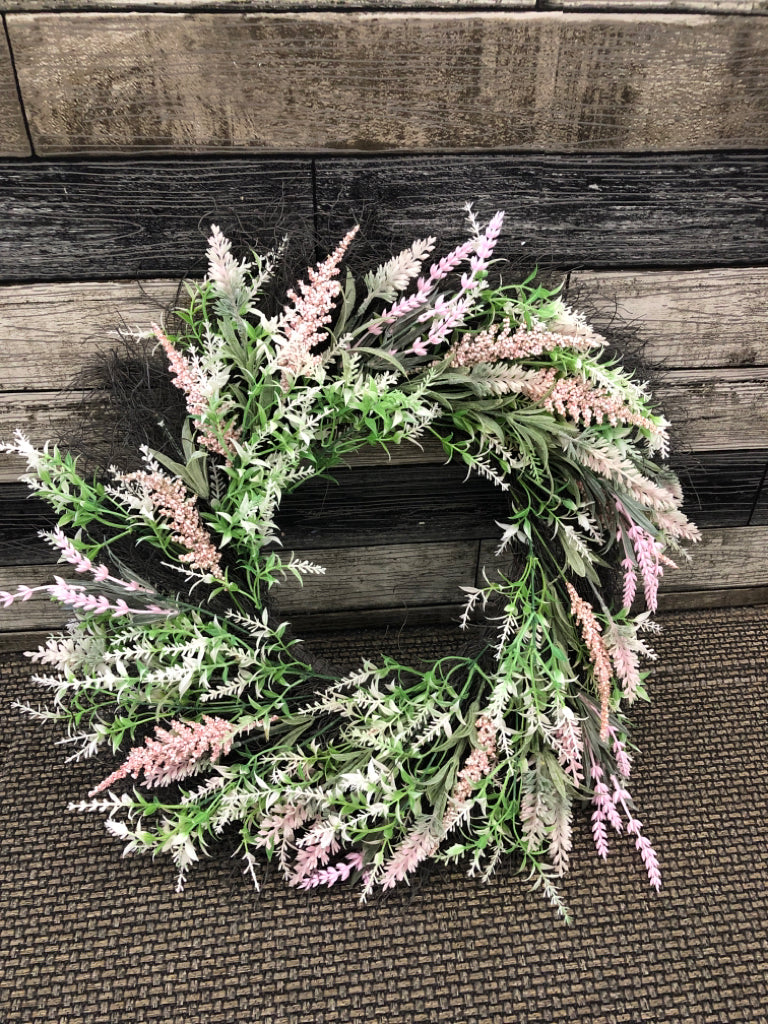 PINK /PURPLE FLORAL WREATH.