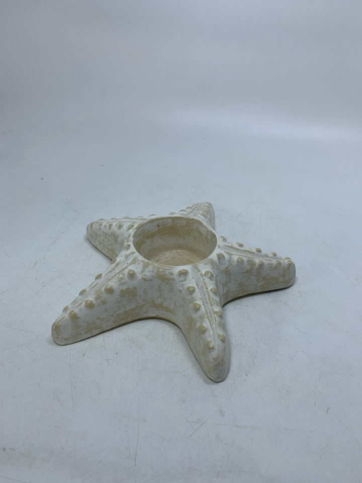 CERAMIC WHITEWASHED STARFISH.