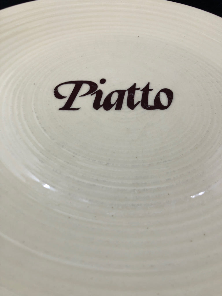 "PIATTO" TAN/BROWN SERVING PLATE.