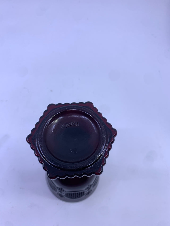 4 FOOTED CRANBERRY GLASS SMALL GOBLETS.