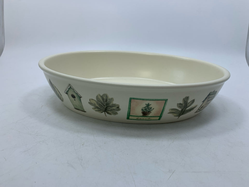 GARDEN PATTERN OVAL BAKING DISH NATUREWOOD.