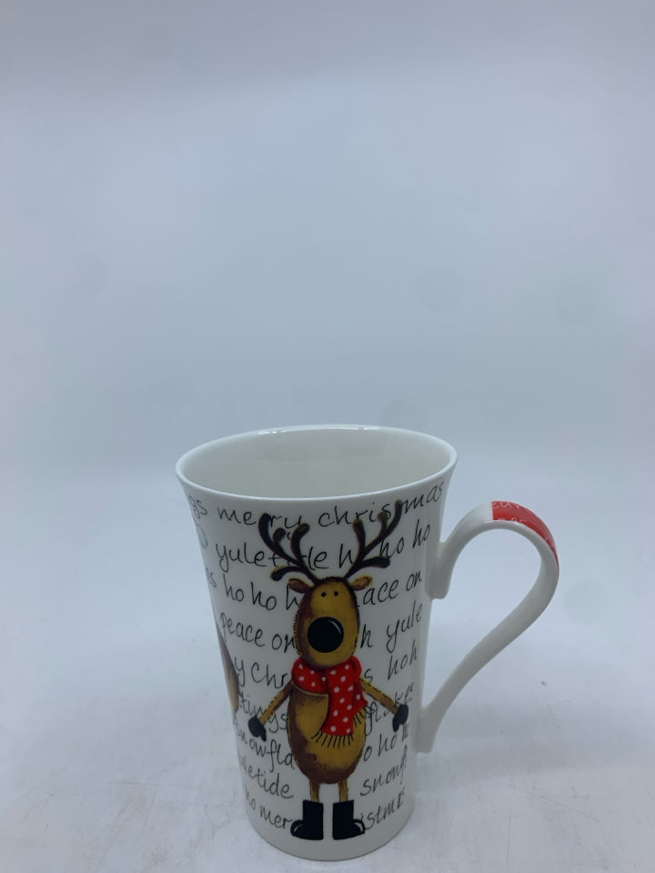 SANTA W REINDEER MUG.