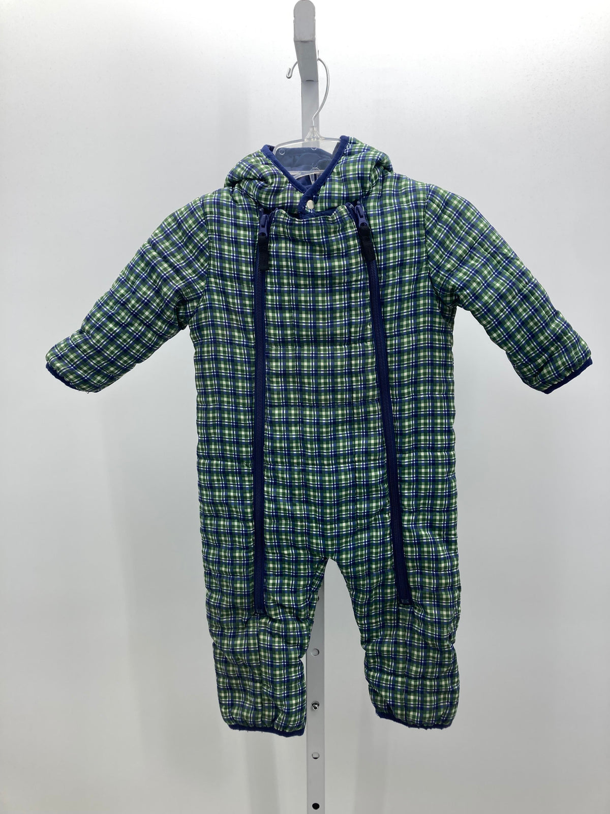 GREEN WHITE PLAID HOODED