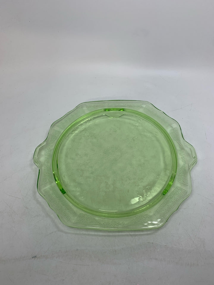 VTG GREEN PRINCESS DEPRESSION GLASS.