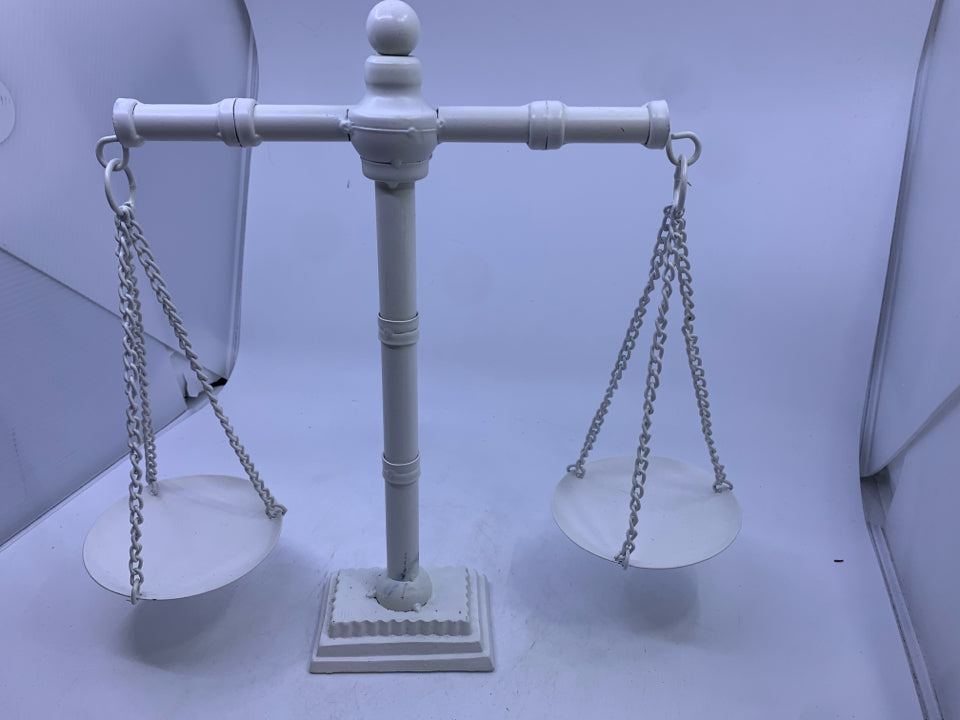 WHITE METAL DECORATIVE SCALE.