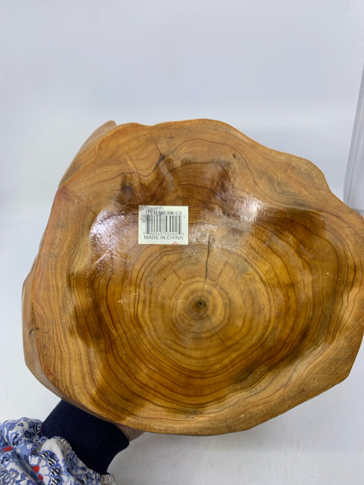 FAUX WOOD BASKET BOWL.