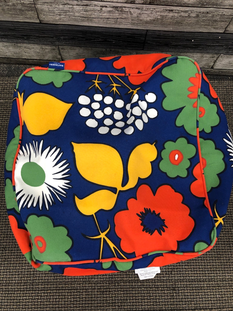 MARIMEKKO VIBRANT FLORAL BEAN BAG POUF.