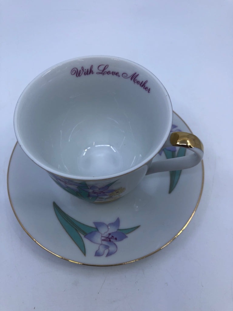 WITH LOVE, MOTHER TEACUP AND SAUCER.