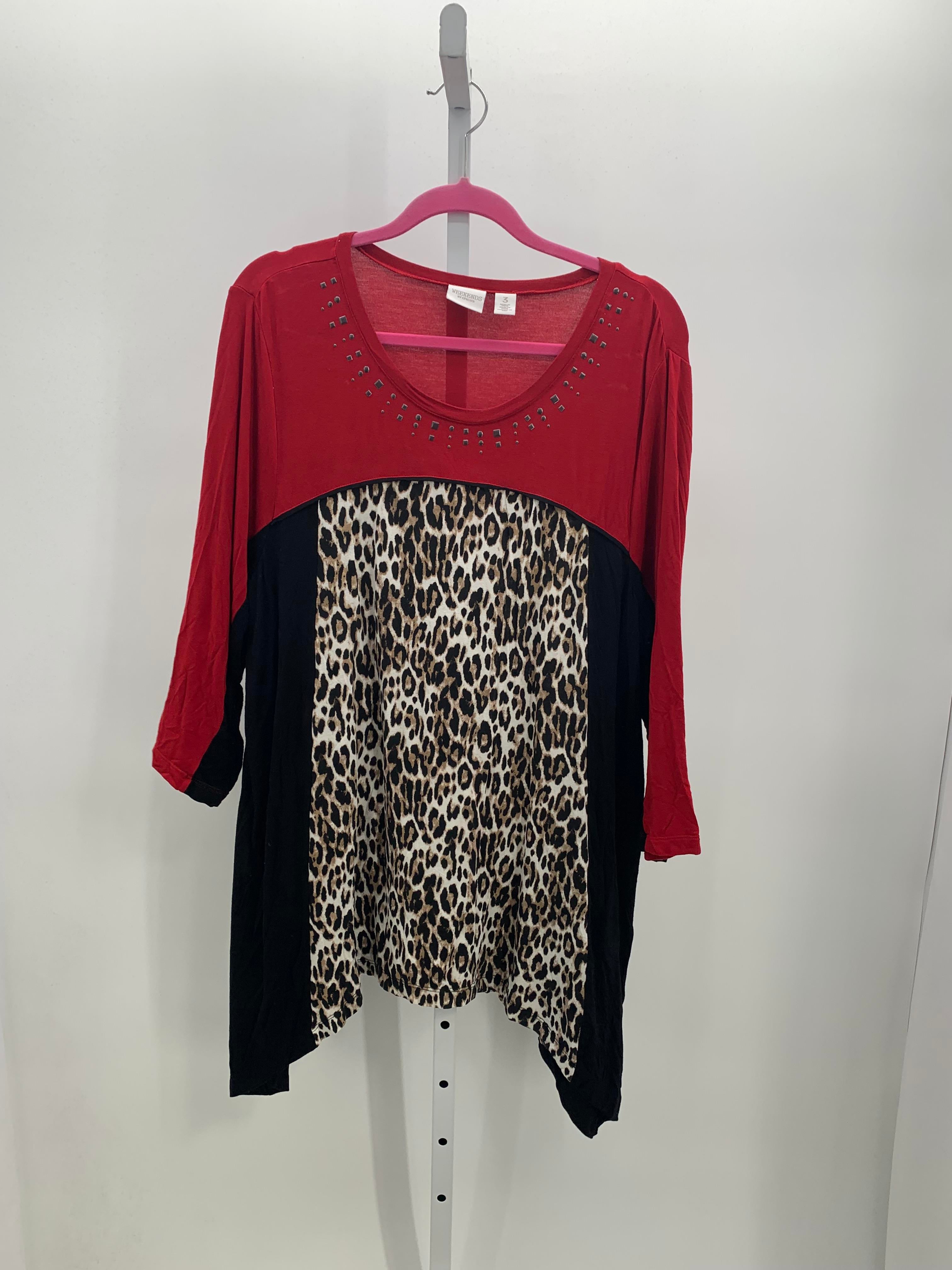 Chico's Size Large Misses 3/4 Sleeve Shirt