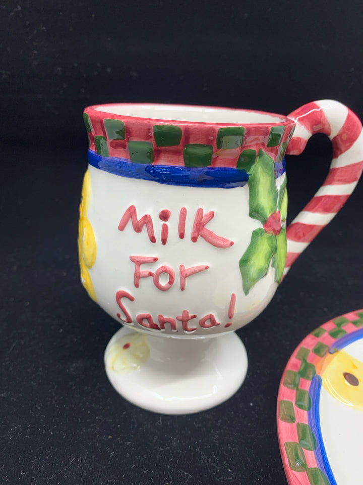 2pc COOKIES AND MILK PLATE + MUG FOR SANTA.