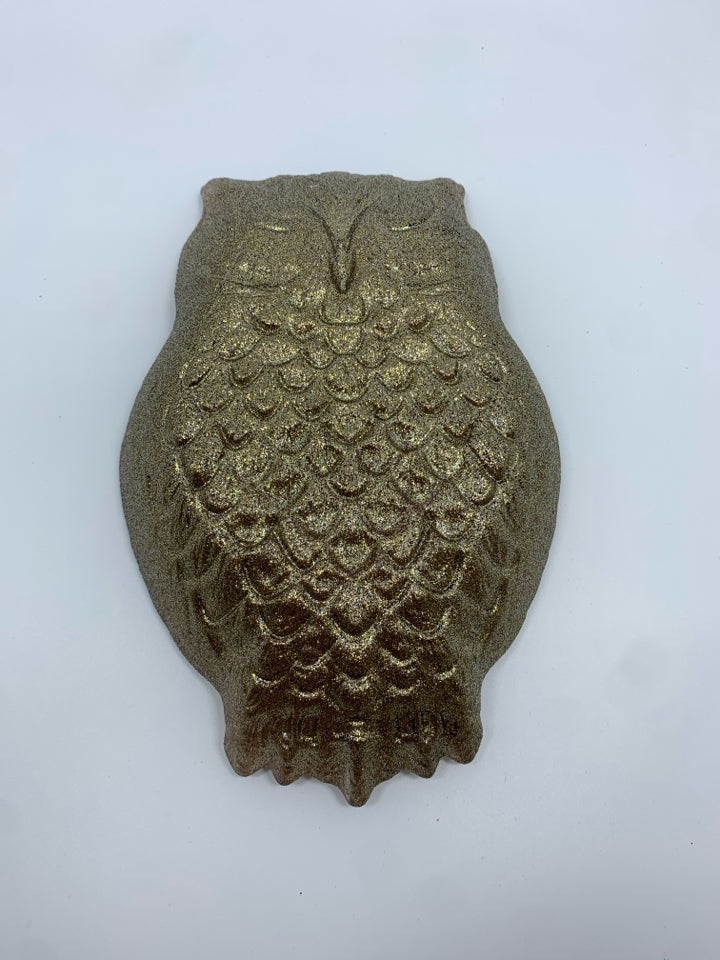 BROWN GLITTER OWL TRAY.