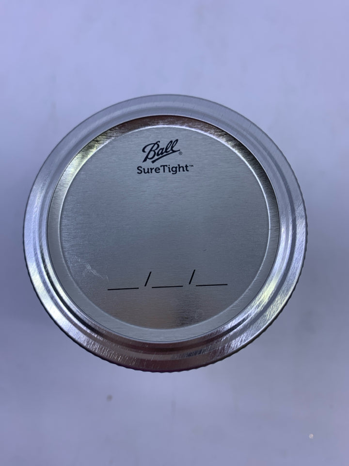 BALL MASON JAR W EMBOSSED FRUIT.