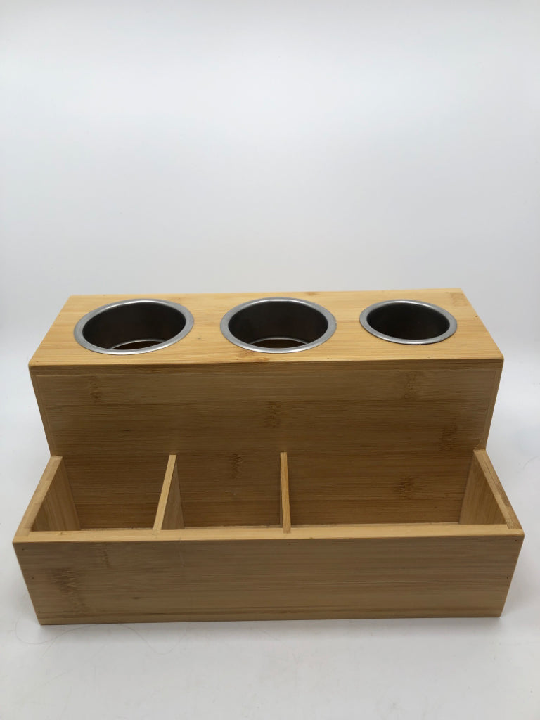 BAMBOO HAIR TOOL ORGANIZER.