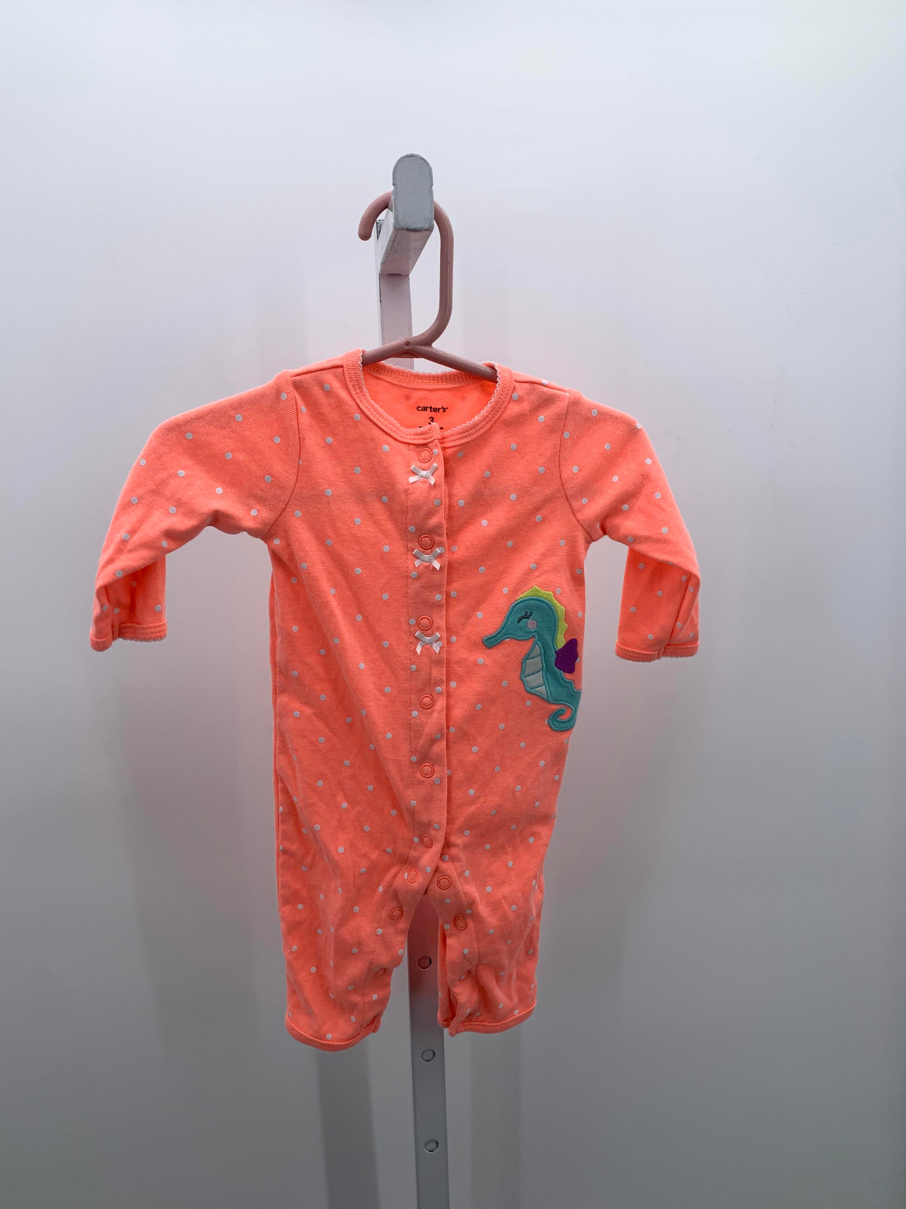 Carters Size 3 Months Girls Long Slv. Romper