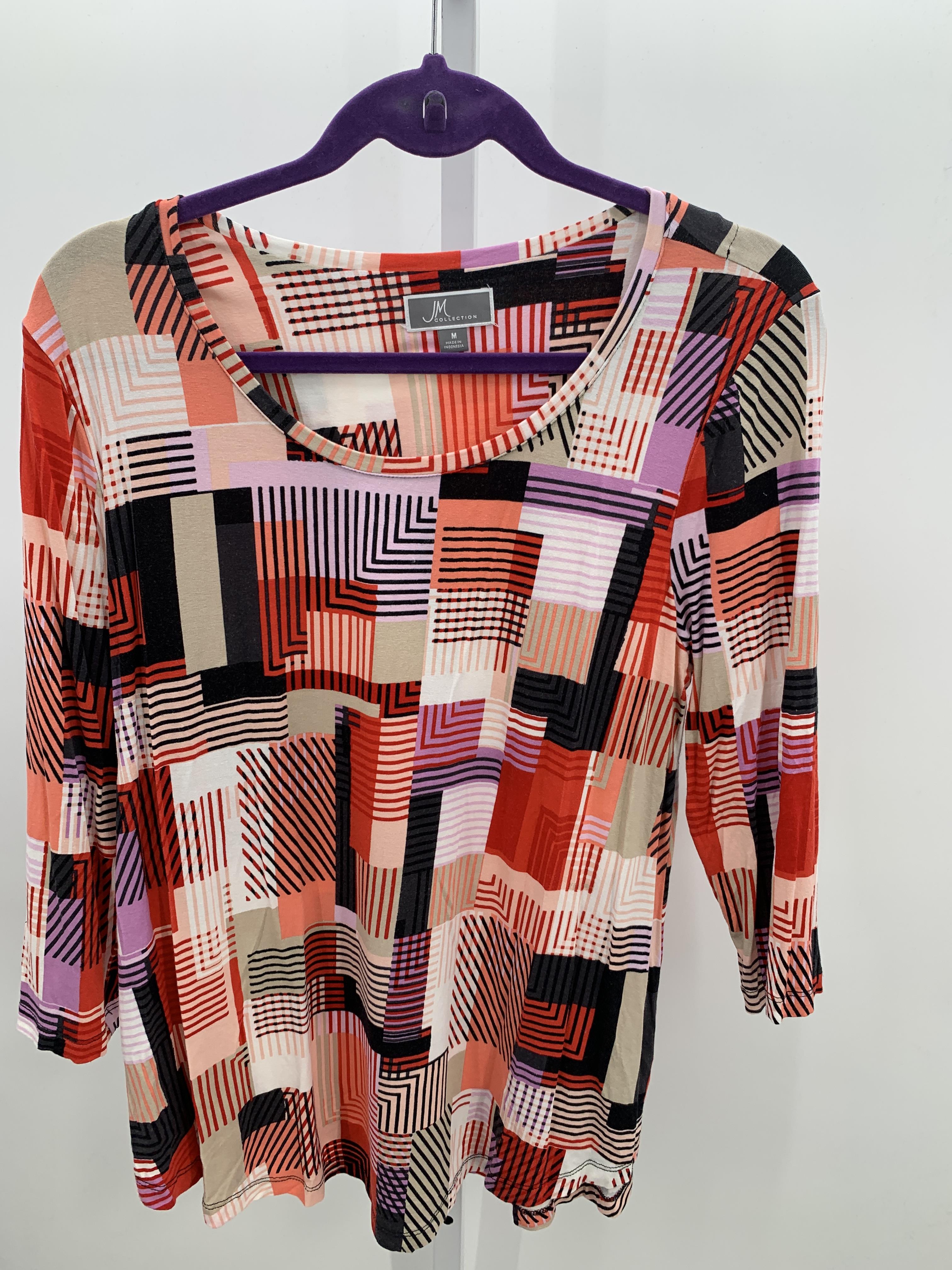 JM Collection Size Medium Misses 3/4 Sleeve Shirt