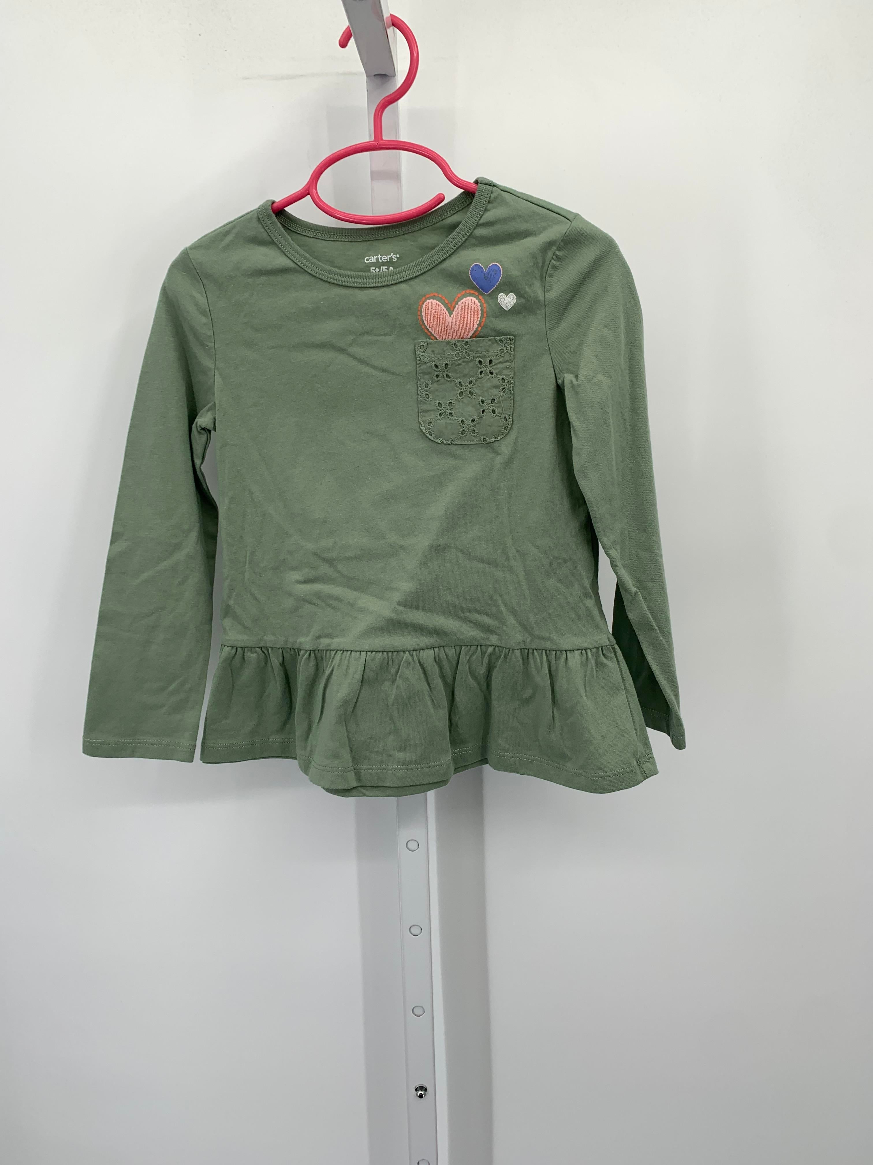 Carters Size 5T Girls Long Sleeve Shirt