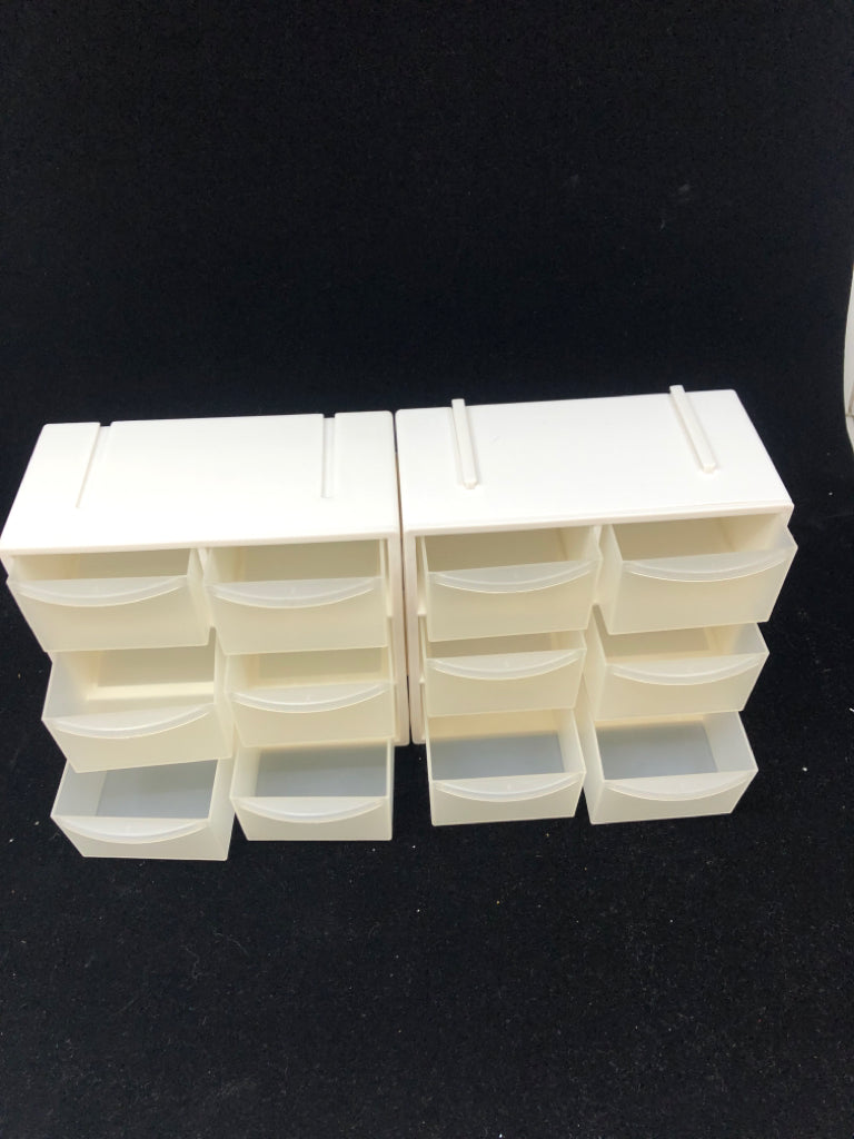 12 DRAWER PLASTIC STORAGE WHITE/CLEAR.