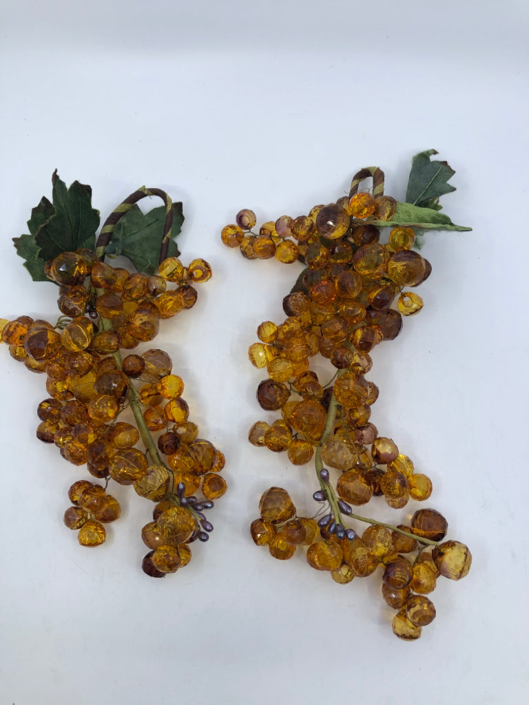 2 ORANGE GRAPE WALL DECOR.