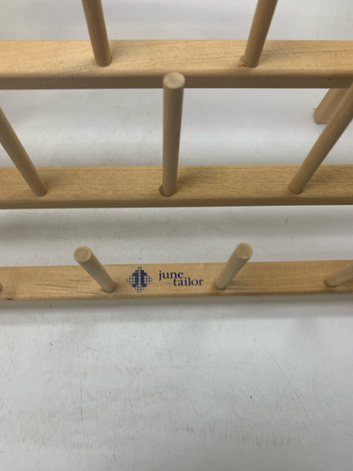 WOOD YARN SPOOL HOLDER.