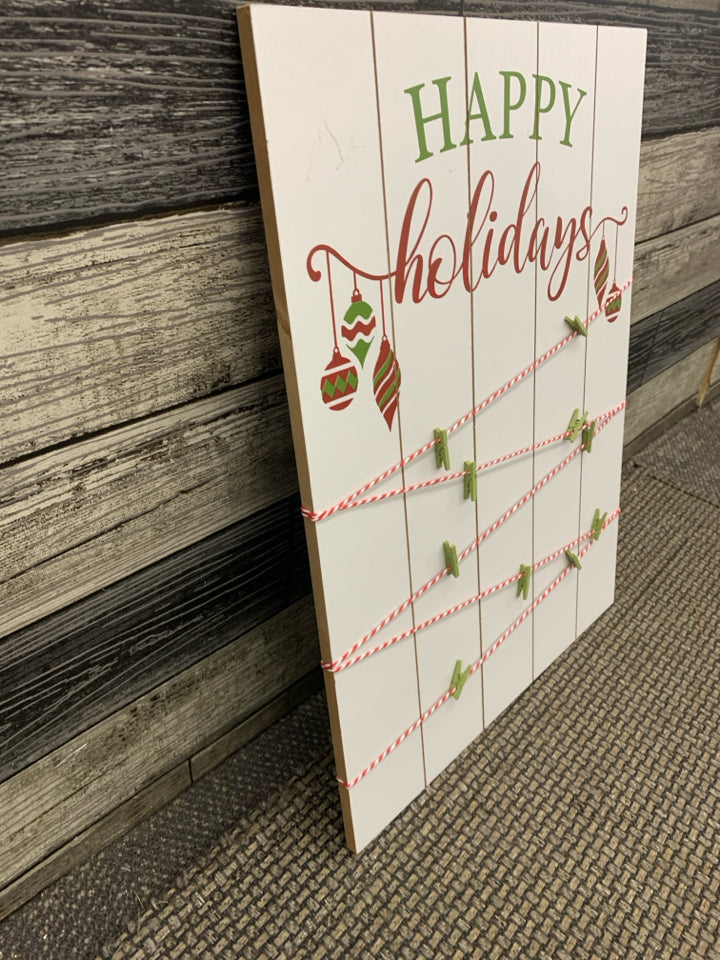HAPPY HOLIDAYS PHOTO CLIP HOLDER.