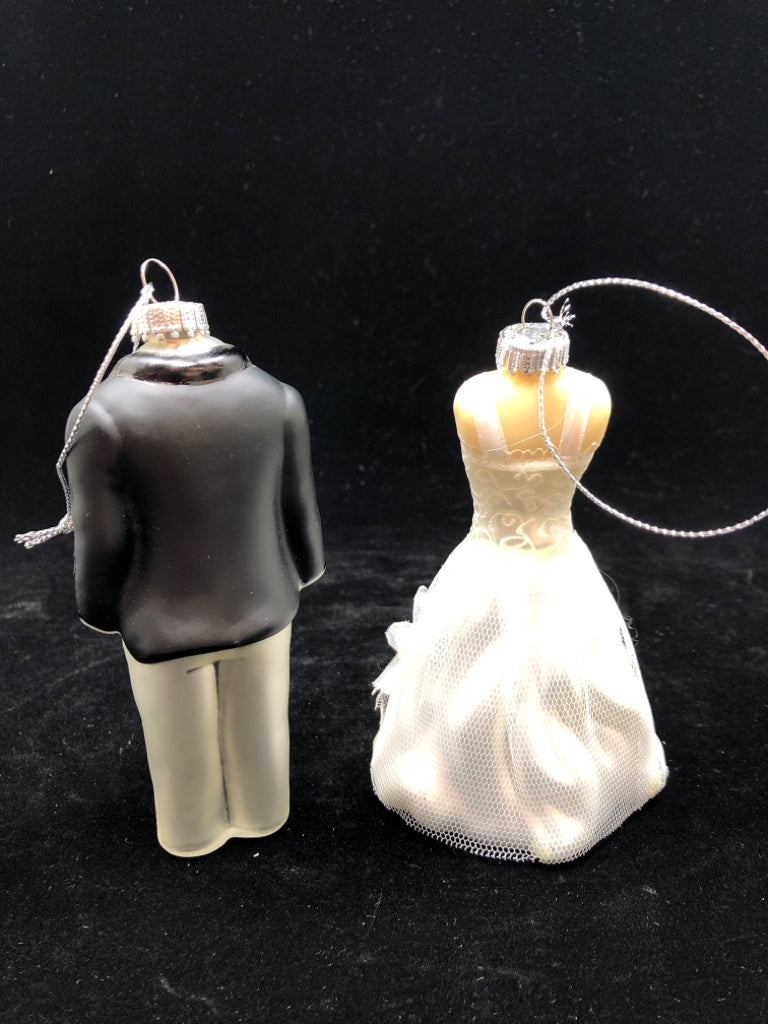 2-BRIDE & GROOM ORNAMENTS.