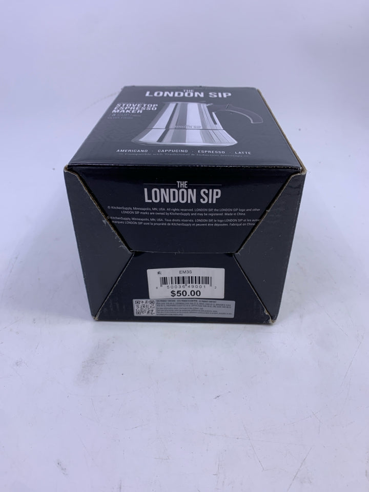 NIB LONDON SIP STOVE TOP ESPRESSO MACHINE.